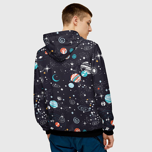 Мужская толстовка Загадочный космос / 3D-Черный – фото 4
