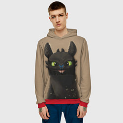 Толстовка-худи мужская Как приручить дракона, цвет: 3D-красный — фото 2