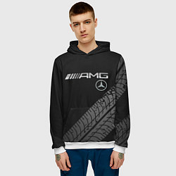 Толстовка-худи мужская Mercedes AMG: Street Racing, цвет: 3D-белый — фото 2