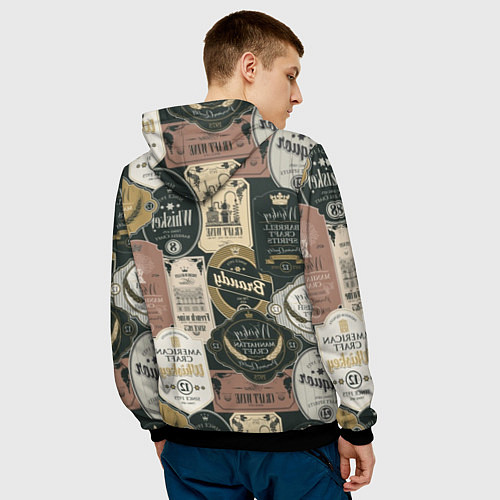 Мужская толстовка Этикетки мира Виски / 3D-Черный – фото 4