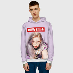 Толстовка-худи мужская Billie Eilish: Bored, цвет: 3D-белый — фото 2