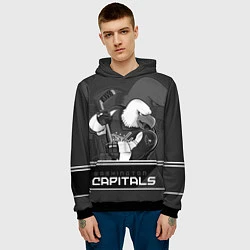 Толстовка-худи мужская Washington Capitals: Mono, цвет: 3D-черный — фото 2