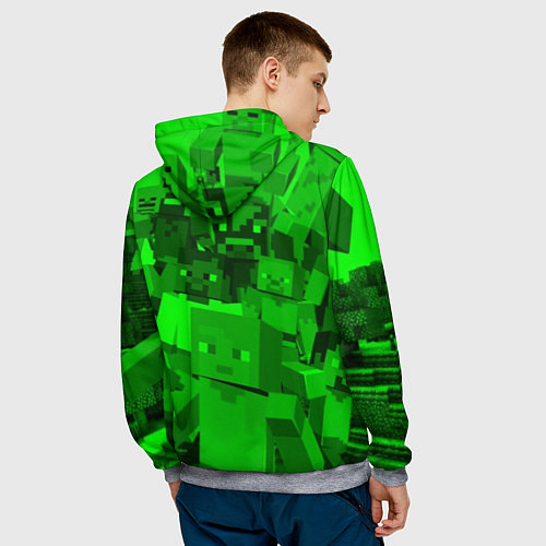 Мужская толстовка Minecraft game characters / 3D-Меланж – фото 4