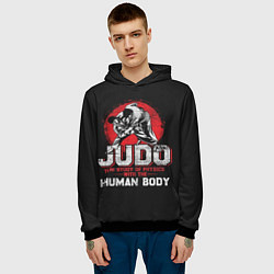 Толстовка-худи мужская Judo: Human Body, цвет: 3D-черный — фото 2