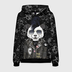 Толстовка-худи мужская Панда в косухе, цвет: 3D-черный