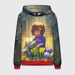 Толстовка-худи мужская Фриск и Азриэль, цвет: 3D-красный