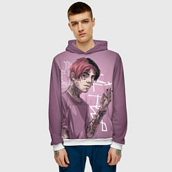 Толстовка-худи мужская Lil Peep, цвет: 3D-белый — фото 2