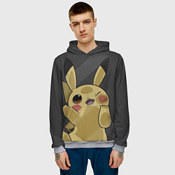 Толстовка-худи мужская Pikachu, цвет: 3D-меланж — фото 2