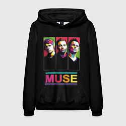 Толстовка-худи мужская Muse pop-art, цвет: 3D-черный