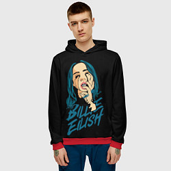 Толстовка-худи мужская Billie Eilish, цвет: 3D-красный — фото 2