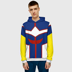Толстовка-худи мужская ALL MIGHT MY HERO ACADEMIA MHA МОЯ ГЕРОЙСКАЯ АКАДЕ, цвет: 3D-белый — фото 2