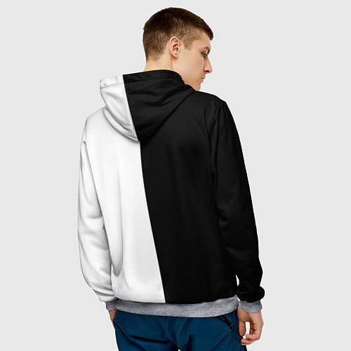 Мужская толстовка Гомер Симпсон - в смокинге - black and white / 3D-Меланж – фото 4