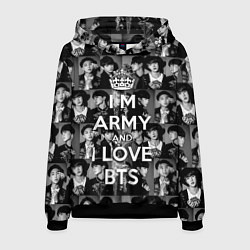 Толстовка-худи мужская I am army and I lover BTS, цвет: 3D-черный