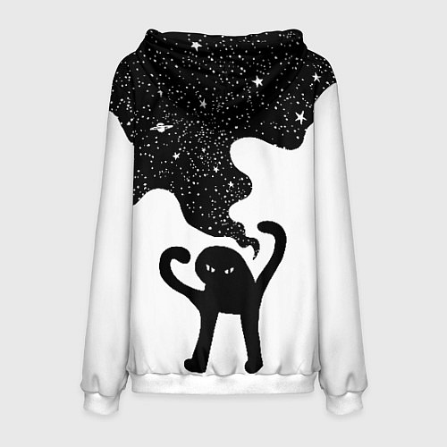 Мужская толстовка Ъуъ съука - космос / 3D-Белый – фото 2