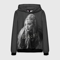 Толстовка-худи мужская Billie Eilish fak off, цвет: 3D-черный