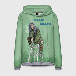 Толстовка-худи мужская Billie Eilish: Green Motive, цвет: 3D-меланж