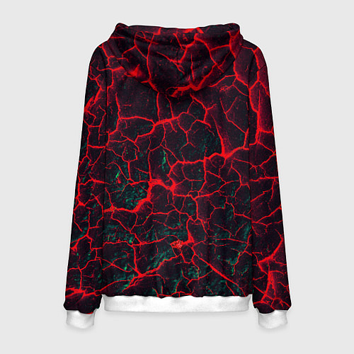 Мужская толстовка Молнии красные абстрактные / 3D-Белый – фото 2
