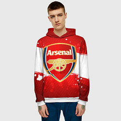 Толстовка-худи мужская Arsenal, цвет: 3D-белый — фото 2