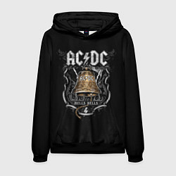 Толстовка-худи мужская ACDC - hells bells, цвет: 3D-черный