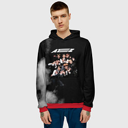 Толстовка-худи мужская Ateez, цвет: 3D-красный — фото 2