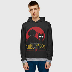 Толстовка-худи мужская Хвост Феи Natsu i Happy, цвет: 3D-меланж — фото 2