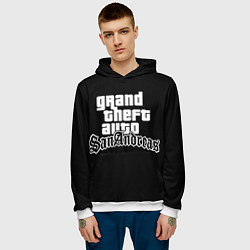 Толстовка-худи мужская GTA San Andreas, цвет: 3D-белый — фото 2