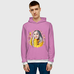 Толстовка-худи мужская Billie Eilish Pink Art, цвет: 3D-белый — фото 2