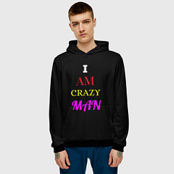 Толстовка-худи мужская I am crazy man, цвет: 3D-черный — фото 2