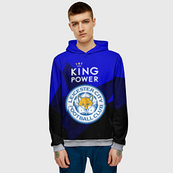 Толстовка-худи мужская Leicester City, цвет: 3D-меланж — фото 2