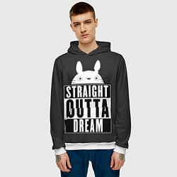 Толстовка-худи мужская Тоторо Straight outta dream, цвет: 3D-белый — фото 2