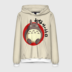 Толстовка-худи мужская Мой сосед Тоторо, цвет: 3D-белый
