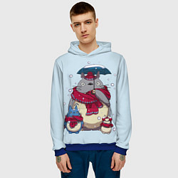 Толстовка-худи мужская Мой сосед Тоторо, цвет: 3D-синий — фото 2