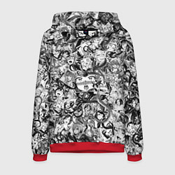 Толстовка-худи мужская Ахегао с щупальцами, цвет: 3D-красный