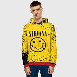 Толстовка-худи мужская NIRVANA, цвет: 3D-красный — фото 2