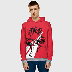 Толстовка-худи мужская Taekwondo, цвет: 3D-меланж — фото 2