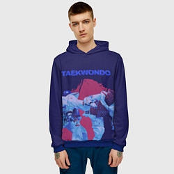 Толстовка-худи мужская Taekwondo, цвет: 3D-синий — фото 2