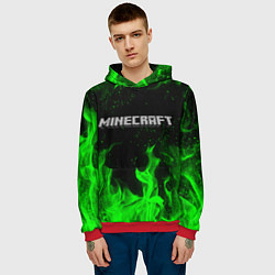 Толстовка-худи мужская MINECRAFT, цвет: 3D-красный — фото 2