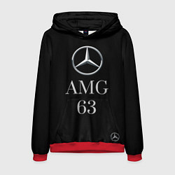 Толстовка-худи мужская Mersedes AMG 63, цвет: 3D-красный