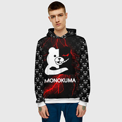 Толстовка-худи мужская MONOKUMA, цвет: 3D-белый — фото 2