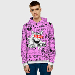 Толстовка-худи мужская LIL PEEP LOGOBOMBING, цвет: 3D-белый — фото 2