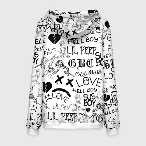 Мужская толстовка LIL PEEP LOGOBOMBING / 3D-Белый – фото 2