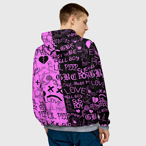 Мужская толстовка LIL PEEP LOGOBOMBING / 3D-Меланж – фото 4