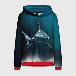 Толстовка-худи мужская Акула, цвет: 3D-красный