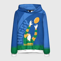 Толстовка-худи мужская Регби, цвет: 3D-белый