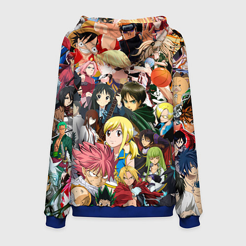 Мужская толстовка Аниме коллаж / 3D-Синий – фото 2