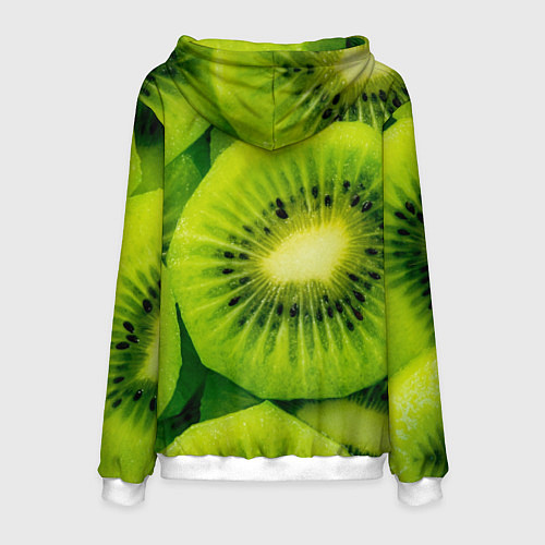 Мужская толстовка Зеленый киви / 3D-Белый – фото 2