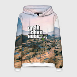 Толстовка-худи мужская Grand Theft Auto 5, цвет: 3D-белый