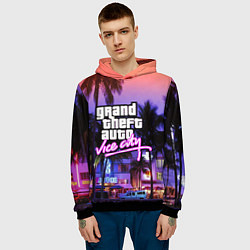 Толстовка-худи мужская Grand Theft Auto Vice City, цвет: 3D-черный — фото 2