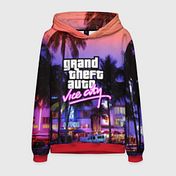 Толстовка-худи мужская Grand Theft Auto Vice City, цвет: 3D-красный