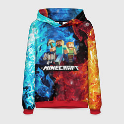 Толстовка-худи мужская Minecraft Майнкрафт, цвет: 3D-красный